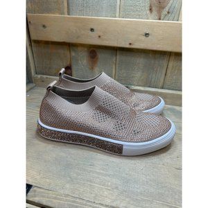 NEW Bernie Mev Glamour Slip On Crystal Sneakers EU36 5.5 - 6 Rose Gold